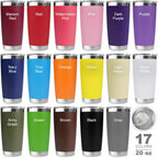 Personalized 20 oz Engraved Tumbler – Custom Name and Birthday Flower Stainless Steel Insulated Travel Cup, Double-Wall, Keeps Drinks Hot & Cold, Durable Coffee Mug – Gift for Her, Made in USA.