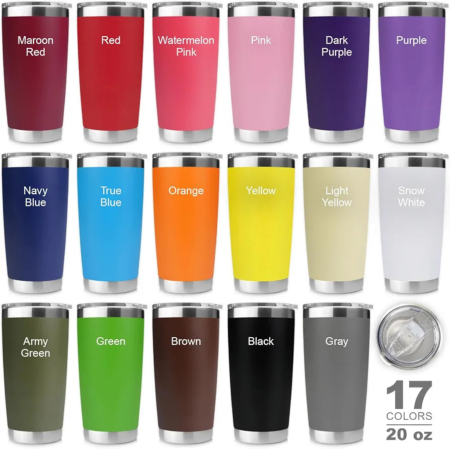 Personalized 20 oz Engraved Tumbler – Custom Name and Birthday Flower Stainless Steel Insulated Travel Cup, Double-Wall, Keeps Drinks Hot & Cold, Durable Coffee Mug – Gift for Her, Made in USA.