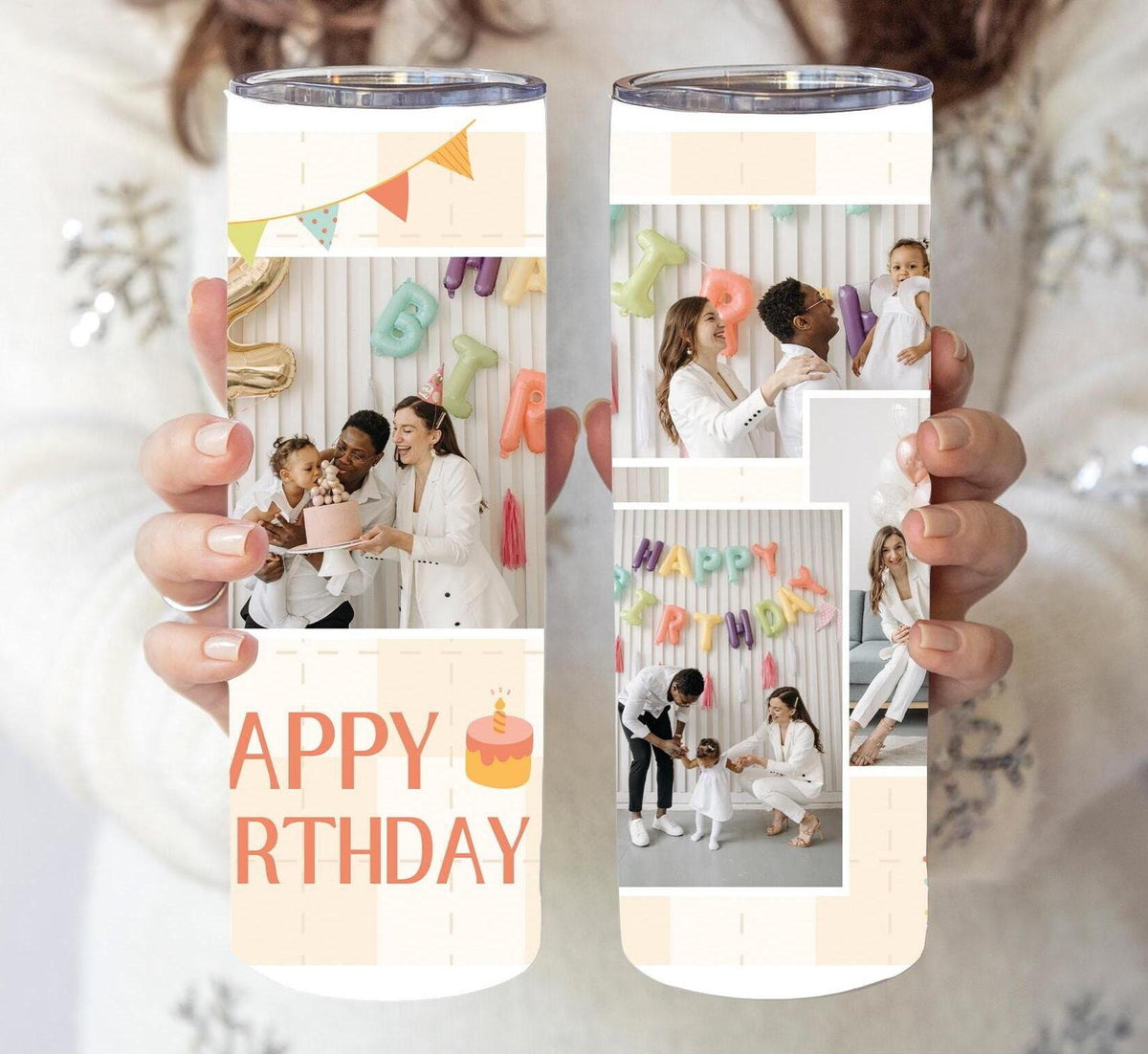 Custom Birthday Photo Tumbler | Personalized Birthday Gift for Her | Custom Picture Party Cup, Customized Birthday Gift | Anniversary Gift