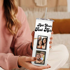 Custom Photo Tumbler with Text | Personalized Travel Mug | Family Gift | Birthday Gift for Mom Dad | Anniversary Gift | Birthday Gift