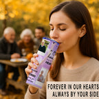 Memorial Custom Photo 20oz Skinny Tumbler, Purple Sky Angel Wings Personalized Insulated Tumbler, Forever in My Heart Remembrance Gift Cup