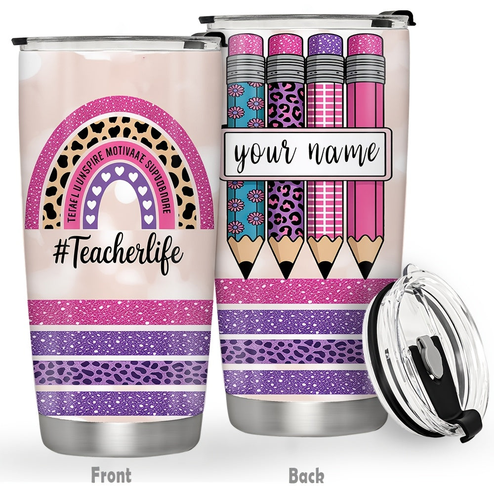 Personalized 20oz Rainbow Teacher Name Tumbler