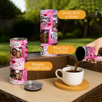 20oz Personalized Photo Stainless Steel Tumbler with Lid & Straw, Romantic Couple Love Design Custom Picture Tumbler, Unique Anniversary Birthday Valentine’s Day Gift Coffee Travel Mug