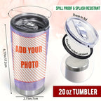 Personalized 20oz Glitter Metal Tumbler with Lid, Custom Photo Printing Only, Multi Color Choices, Insulated Stainless Steel Travel Mug, Single Cup, Unique Gift for Birthday, Christmas, Halloween