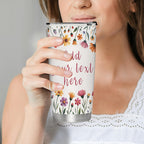 20Oz Personalized Floral Tumbler, Custom Photo & Text Stainless Steel Insulated Tumbler with Lid, Wildflower Design Coffee Travel Mug, Custom Mother’s Day Gift, Birthday Gift for Women