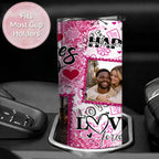 20oz Personalized Photo Stainless Steel Tumbler with Lid & Straw, Romantic Couple Love Design Custom Picture Tumbler, Unique Anniversary Birthday Valentine’s Day Gift Coffee Travel Mug