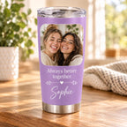 Personalized Photo Tumbler, Custom Picture & Name 20oz Travel Cup, Stainless Steel Keepsake Gift for Mom Dad Couple Family Pet Lover