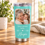 Personalized Photo Tumbler, Custom Picture & Name 20oz Travel Cup, Stainless Steel Keepsake Gift for Mom Dad Couple Family Pet Lover