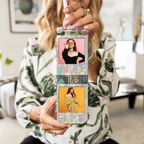 Custom Photo Tumbler with Floral Design | Personalized Picture Cup| Gift for Mom| Girlfriend Birthday Gift | Anniversary Gift for Her