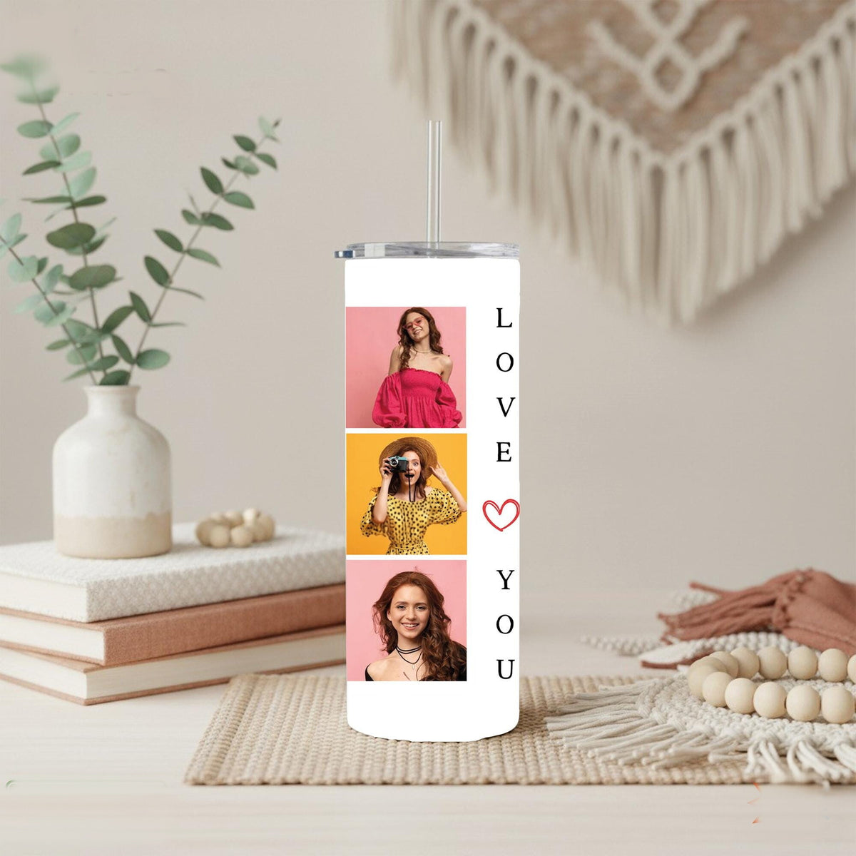 Personalized Photo Tumbler | Love You Gift Travel Mug | Custom Cup Birthday Gift for Girlfriend | Anniversary Gift | Valentine’s Day Gift
