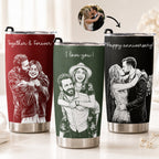 Custom-Couple-Photo-Sketch-Line-Art-Anniversary-Gift-For-Him-Her-Personalized-Tumbler-Cup-1