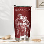 Custom-Couple-Photo-Sketch-Line-Art-Anniversary-Gift-For-Him-Her-Personalized-Tumbler-Cup-2