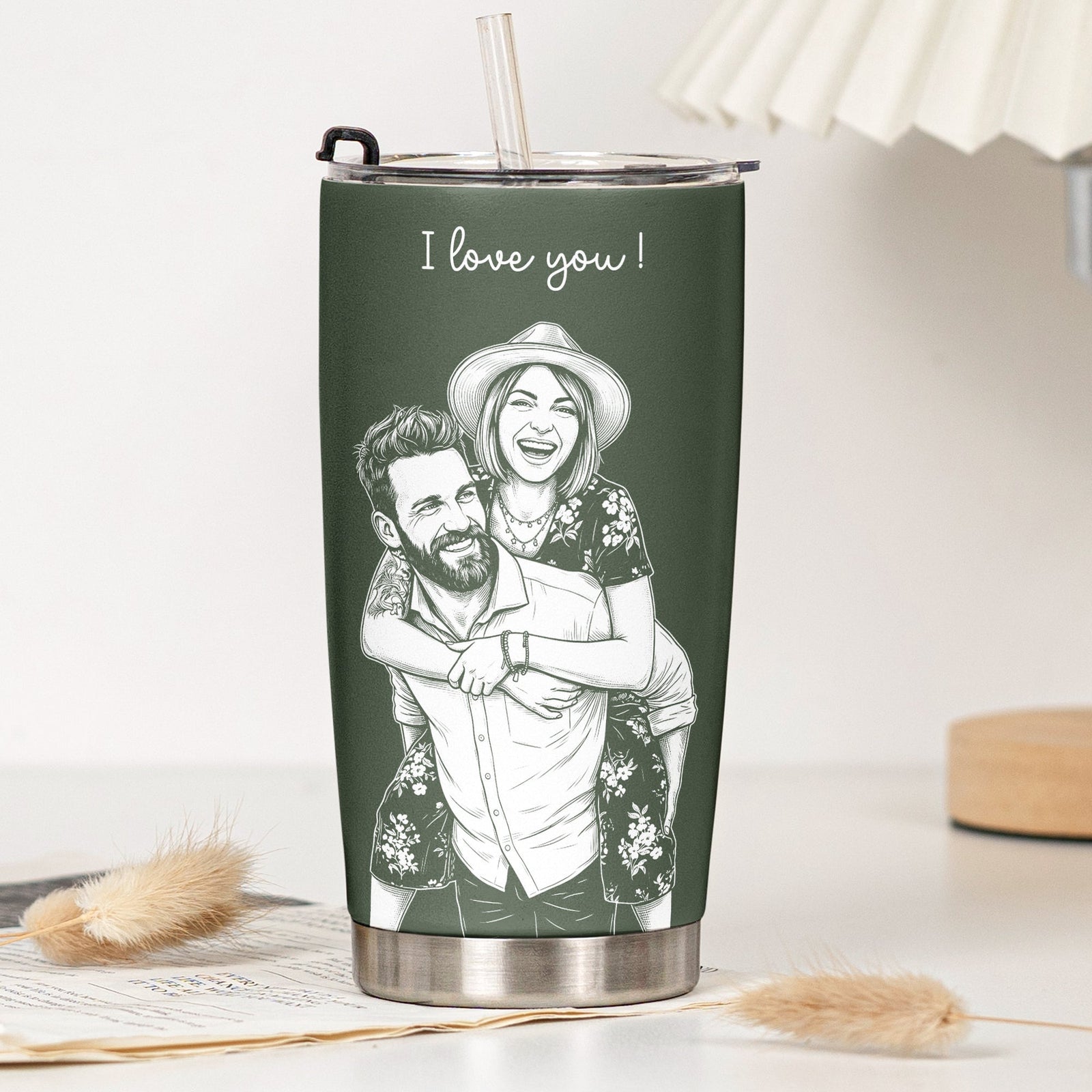 Custom-Couple-Photo-Sketch-Line-Art-Anniversary-Gift-For-Him-Her-Personalized-Tumbler-Cup-5